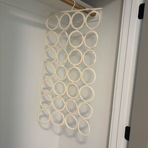 Cream Woven Hanging Scarf Organizer Closet Organization